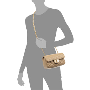 Amaro borsa a tracolla Donna. Pelle autentica Sauvage Trapuntata.