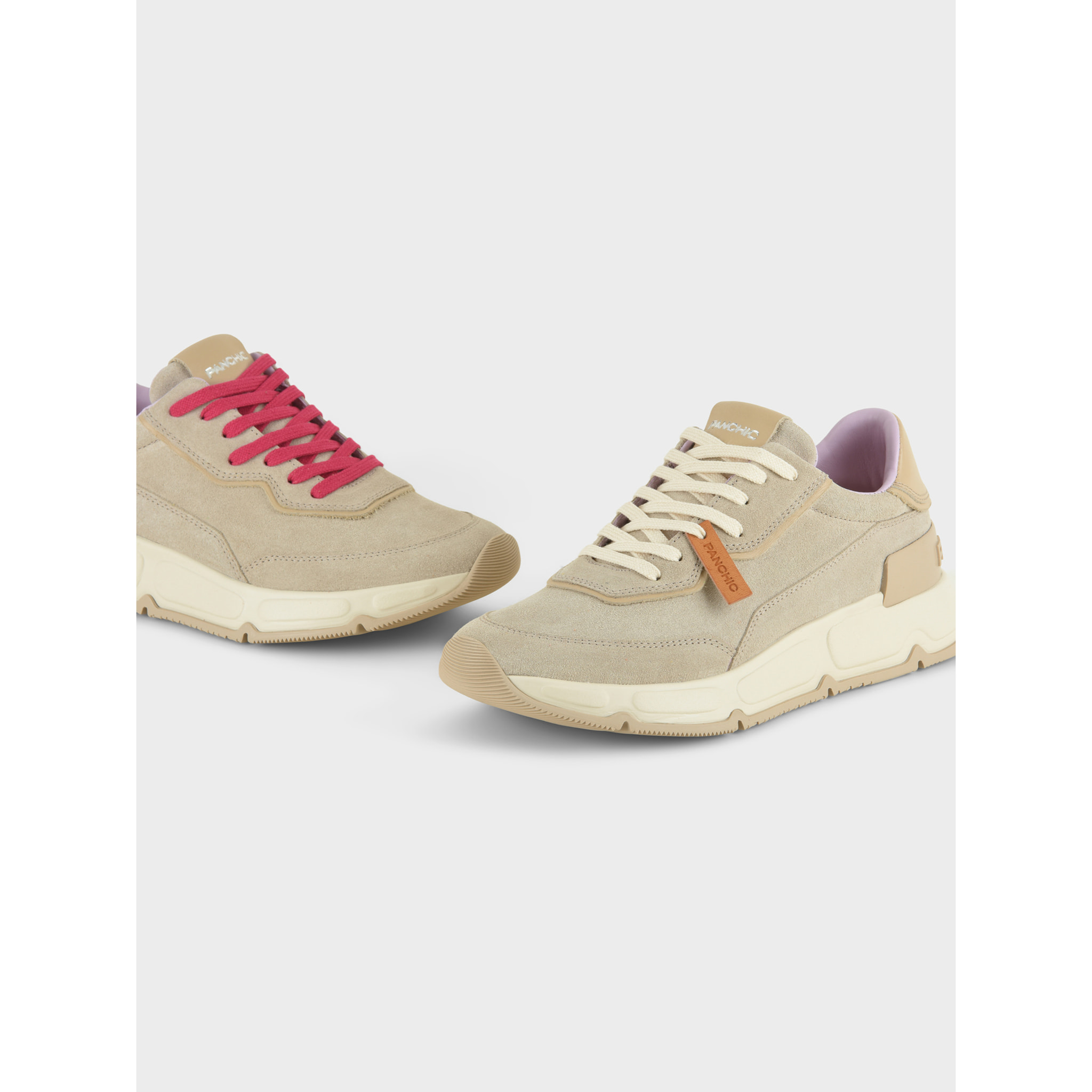 SNEAKER MUJER P06 DE ANTE Y PIEL NIEBLA