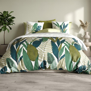 Parure housse de couette imprimé 100% coton - beleme - vert