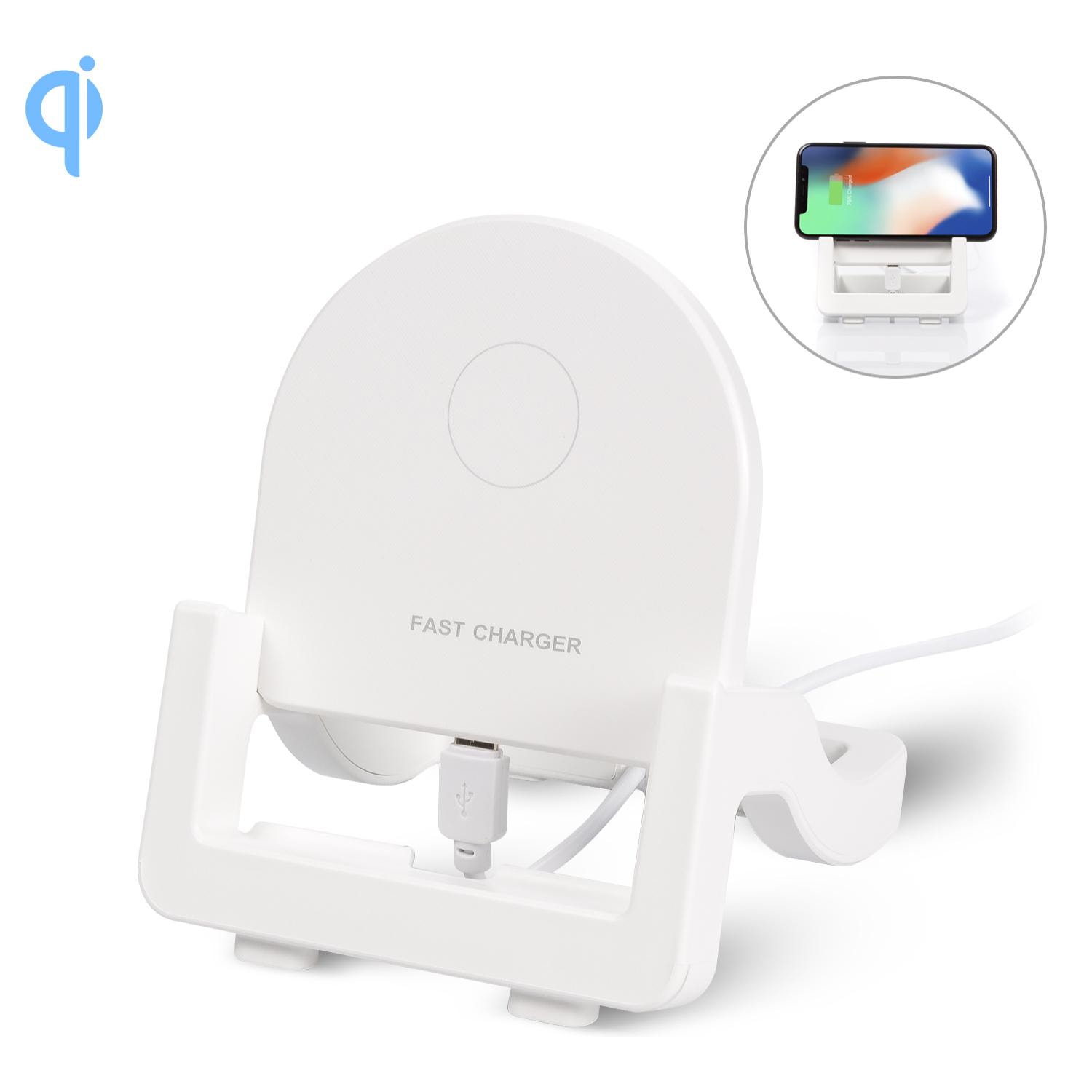 Caricabatterie rapido wireless Qi da 15 W. Supporto orizzontale e verticale.