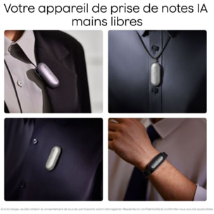 DICTAPHONE PLAUD Note Pin S Argent