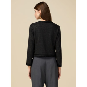 Oltre - Chaqueta corta de tweed - Negro