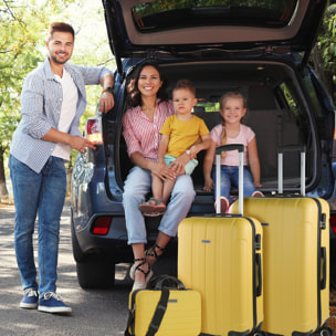 Juego De Maletas Rígidas Abs Itaca Havel Amarillo