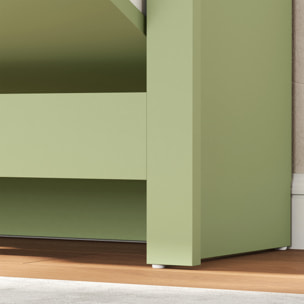 Armoire à chaussures 2 portes abattantes 2 compartiments vert amande naturel