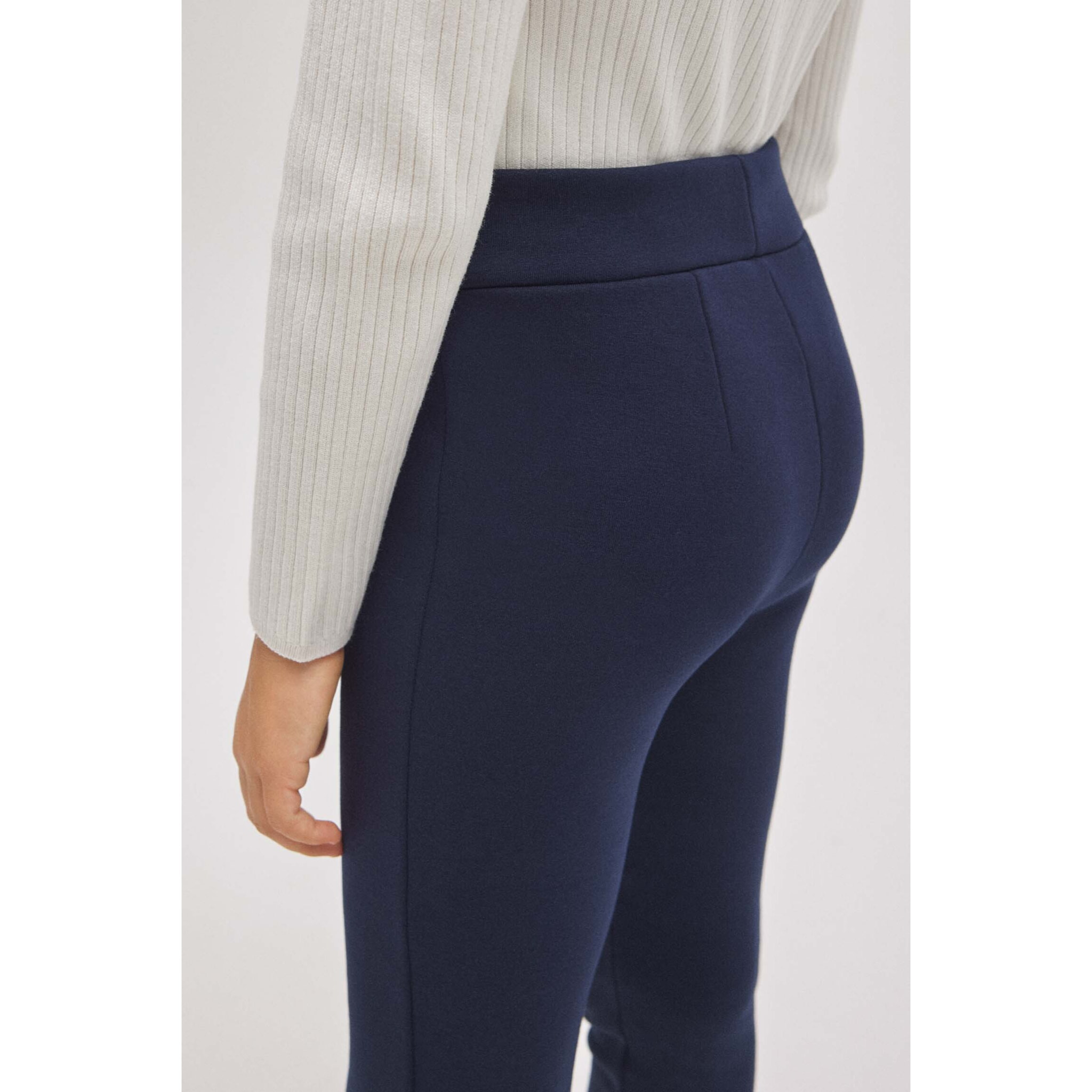 Leggings termici da bambina in pile blu navy