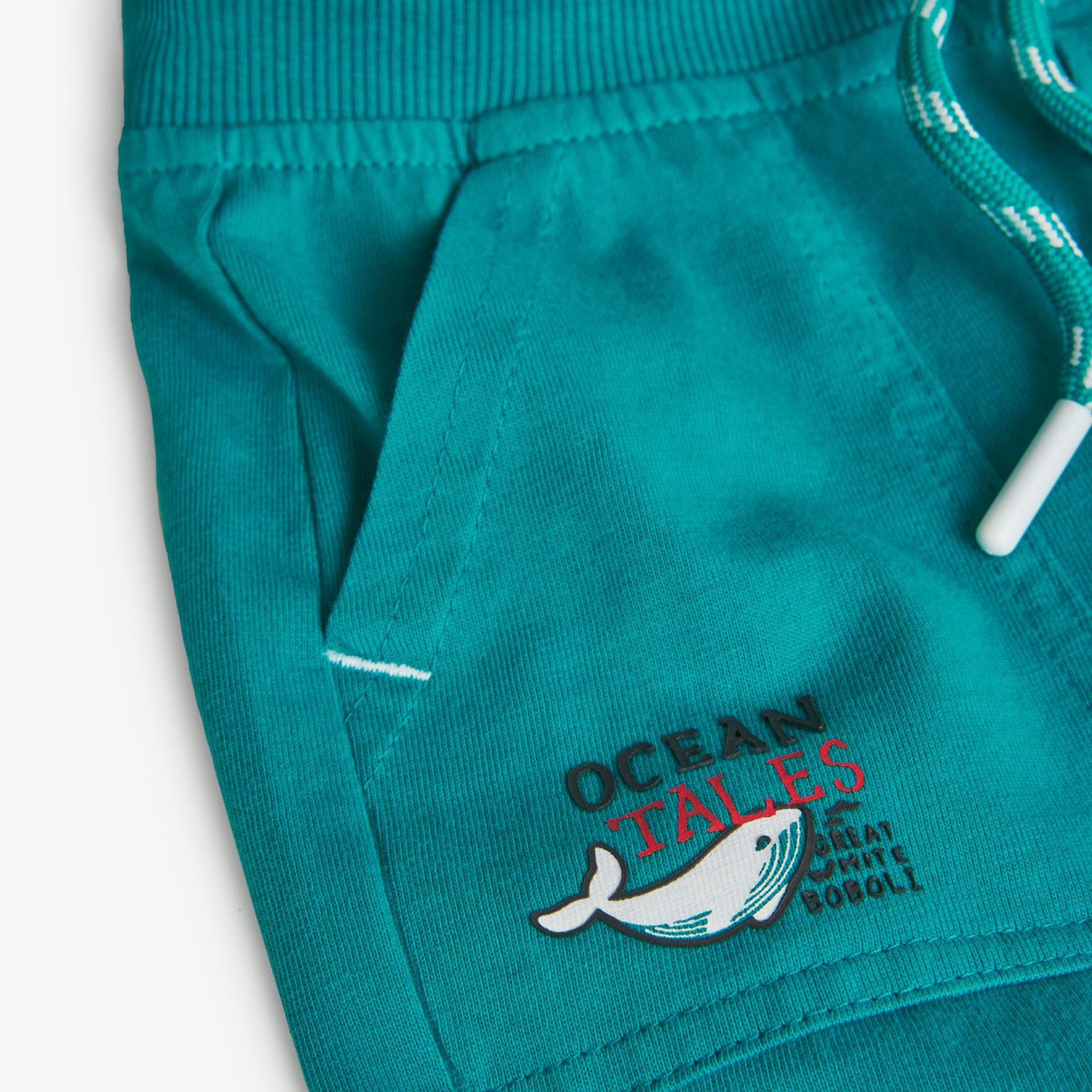 Bermudas bÃ¡sicas niÃ±o, estampado, verde agua