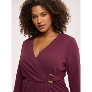 Fiorella Rubino - Vestito wrap dress con fibbia - Bordeaux