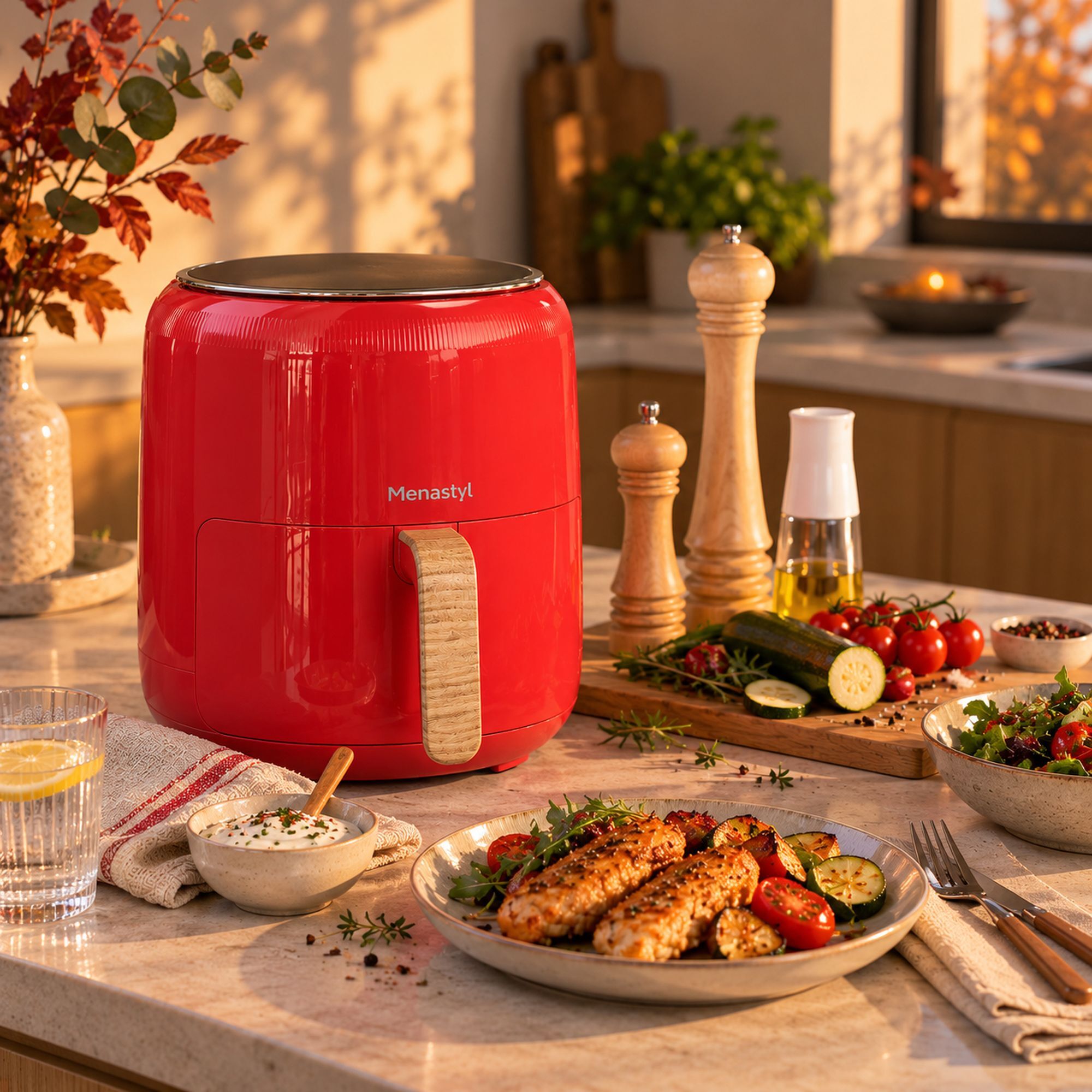 Friteuse sans huile 4,5L rouge COLORAMA