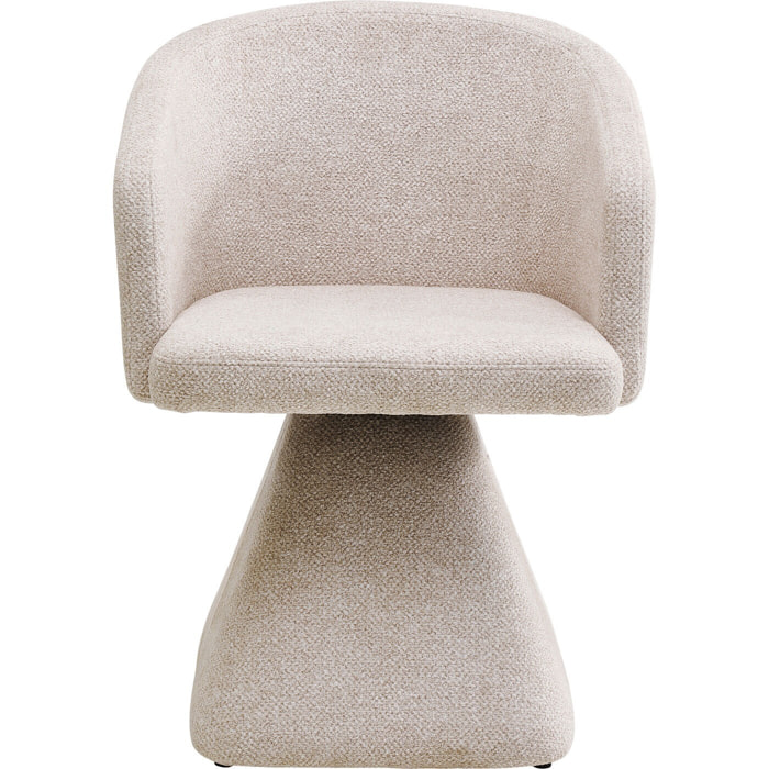 Chaise avec accoudoirs pivotante Melli crème Kare Design