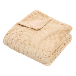 Plaid Arka 180x230cm effet fausse fourrure beige