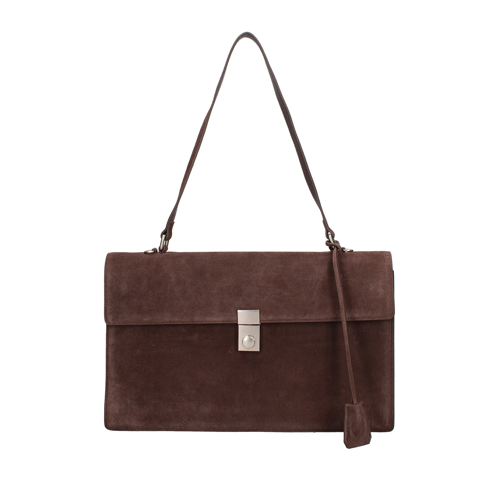 Borsa a spalla da donna Made in Italy - Lavinia Chic - Pelle Scamosciata - 34.5 x 21.0 x 10.0 cm
