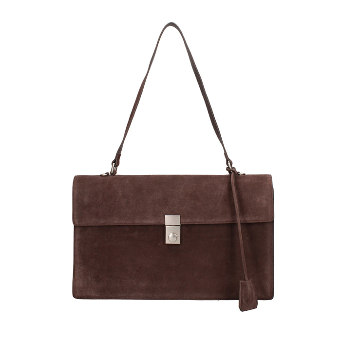 Borsa a spalla da donna Made in Italy - Lavinia Chic - Pelle Scamosciata - 34.5 x 21.0 x 10.0 cm