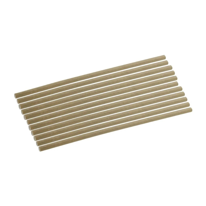 Lot de 500 pailles en papier brun 21 cm Fackelmann Nature