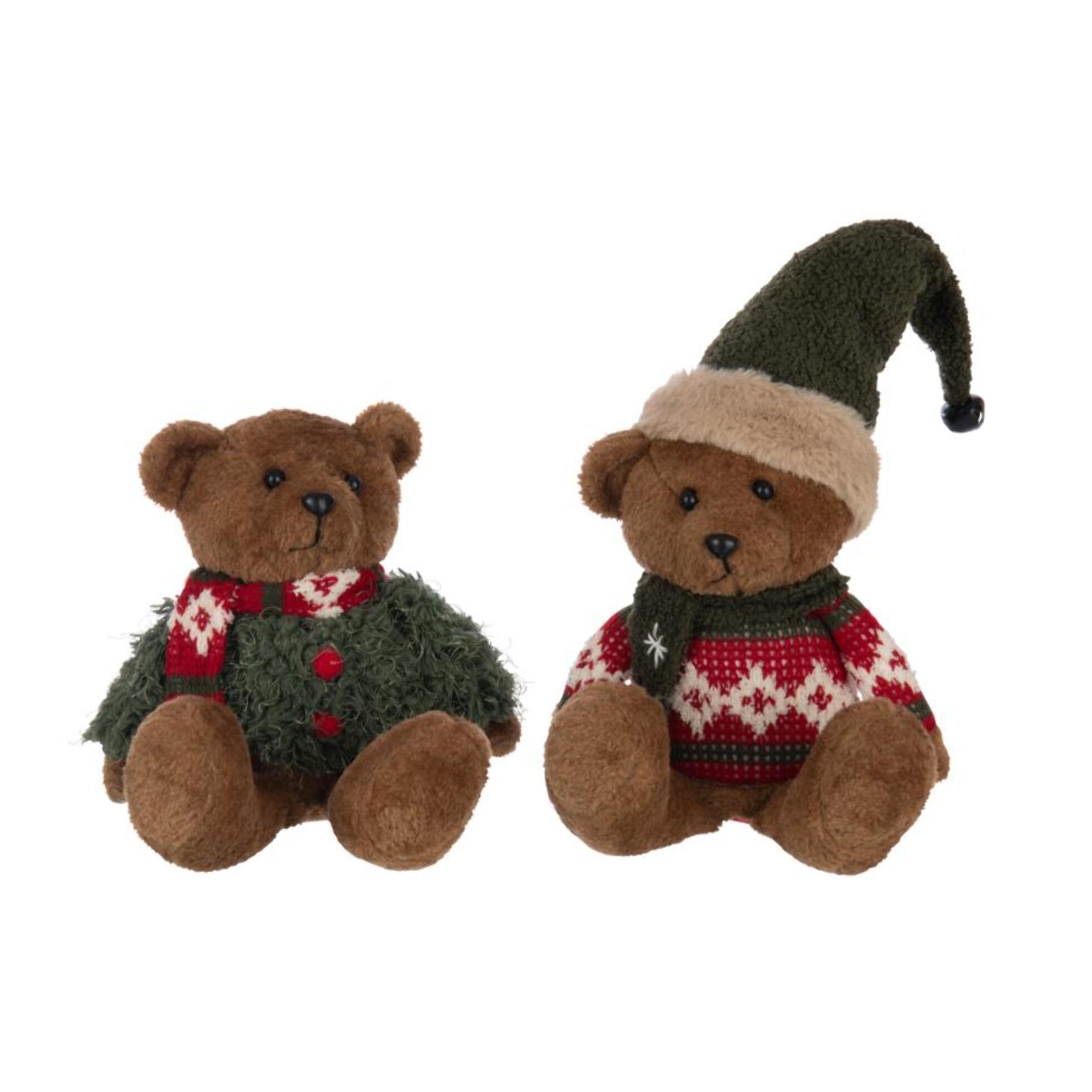 J-Line figurine Ours Habits D'hiver - polyester - mix - 2 pcs