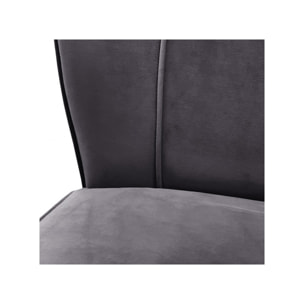 Fauteuil crapaud en velours bleu et piètement en bois - 2 coloris - LILLY