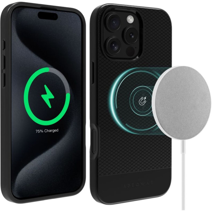 Coque ADEQWAT iPhone 16 Pro Max noir Soft protect