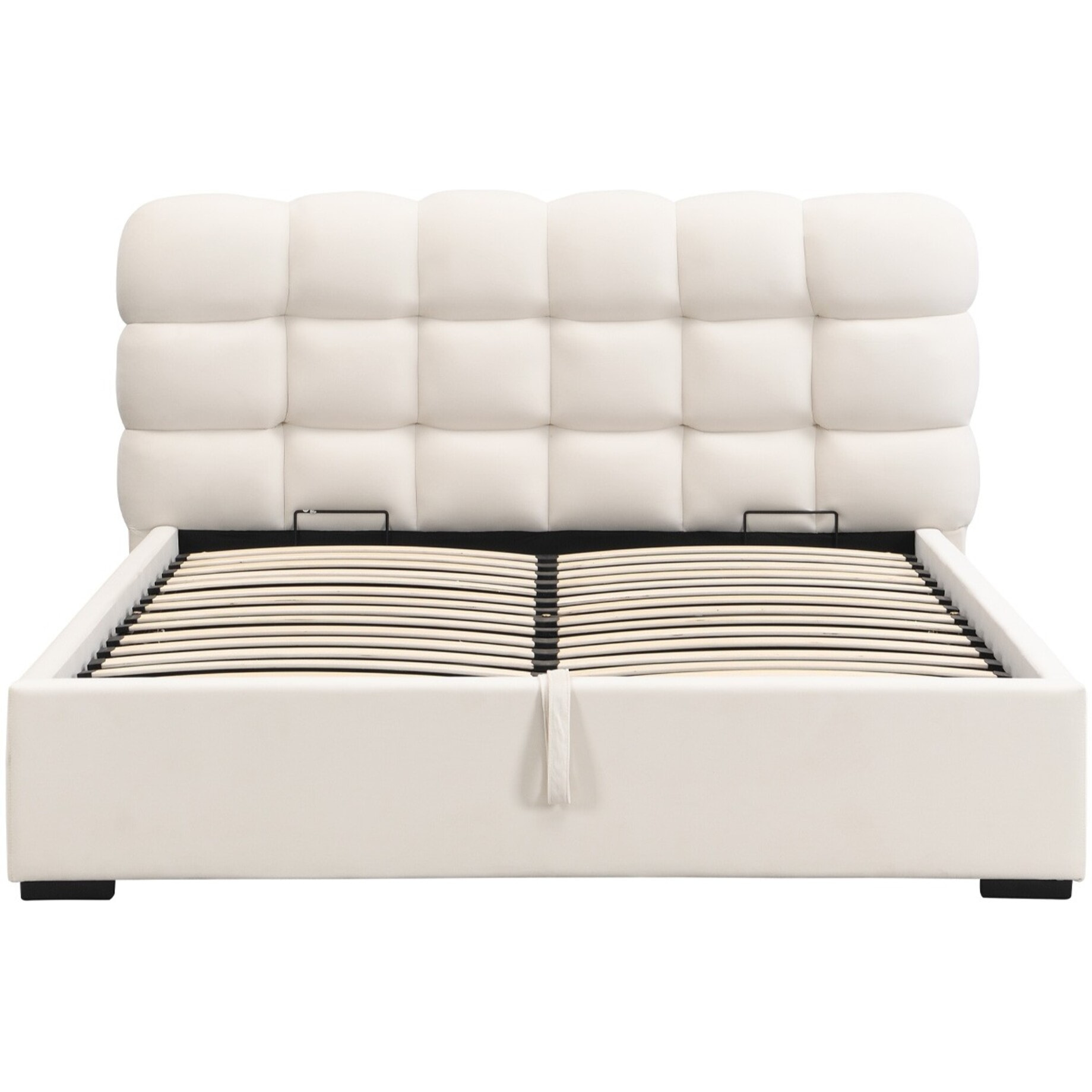 Lit coffre avec tête de lit en velours - LOLA