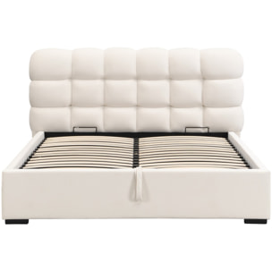 Lit coffre avec tête de lit en velours - LOLA