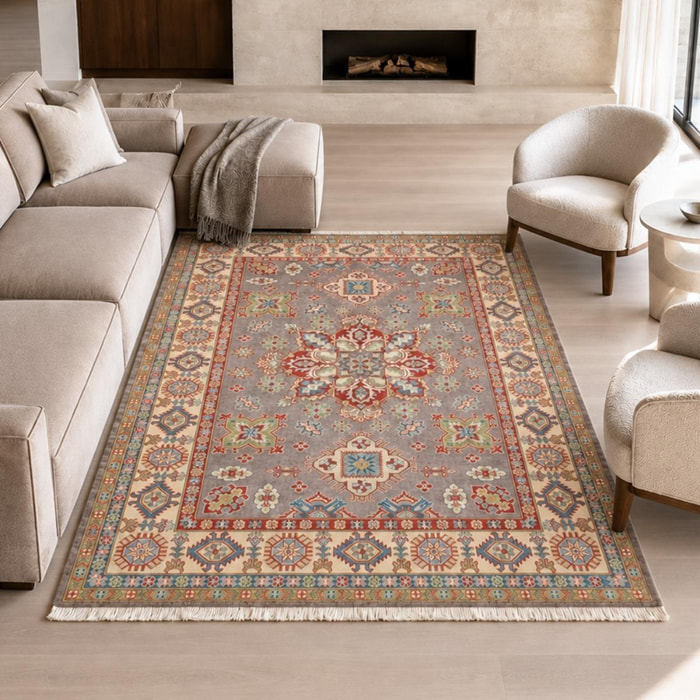 Tapis salon traditionnel, noué main en laine, ISUM