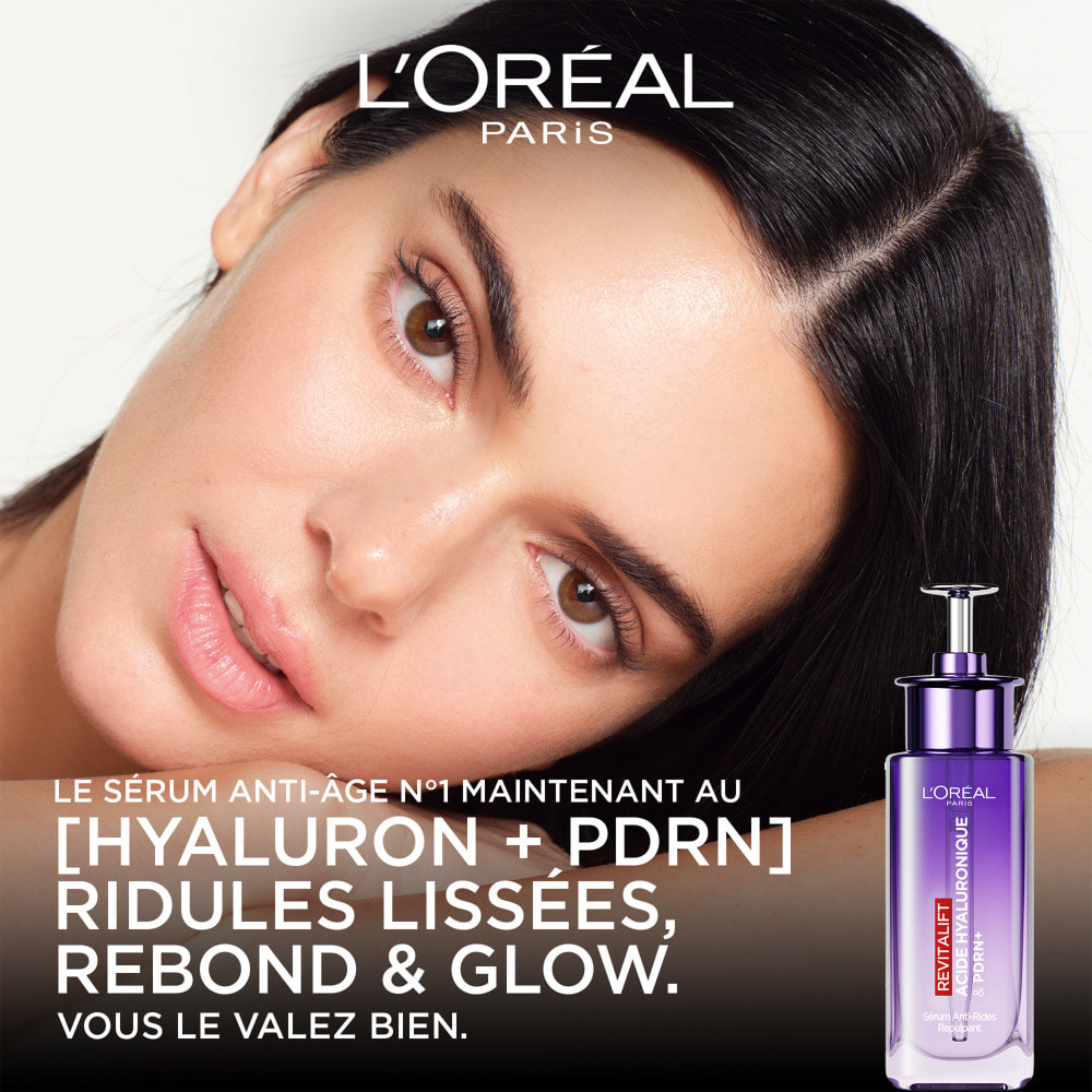 L’Oréal Paris, Sérum Anti-Rides Hyaluron PDRN+ Revitalift, boost d’hydratation rapide pour une peau lisse et éclatante, PDRN Fil