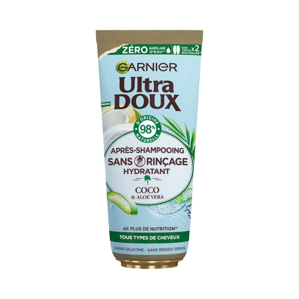 Lot de 6 - Garnier Ultra Doux Après-shampooing sans rinçage Eau de Coco et Aloe 200mL