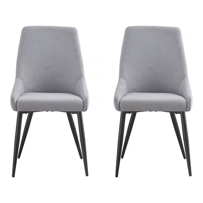 Lot de 2 Chaises en tissu "Lyne" - Gris