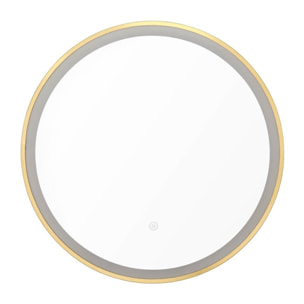 Boho by Siko Miroir mural rond avec capteur 60x60cm, doré (SATZLED60ZL)