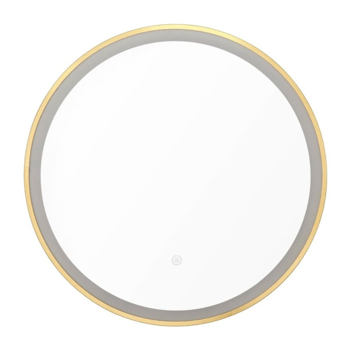 Boho by Siko Miroir mural rond avec capteur 60x60cm, doré (SATZLED60ZL)