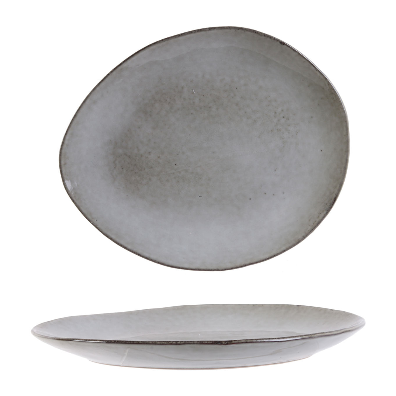 Assiette Galet 22x18cm Au Gres Du Temps Gris