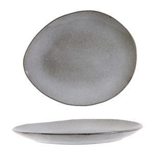 Assiette Galet 22x18cm Au Gres Du Temps Gris