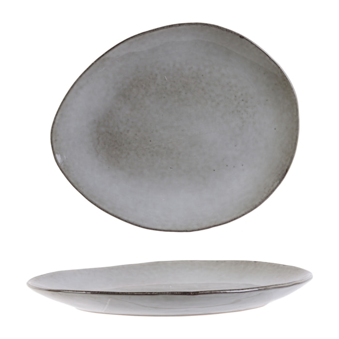 Assiette Galet 22x18cm Au Gres Du Temps Gris