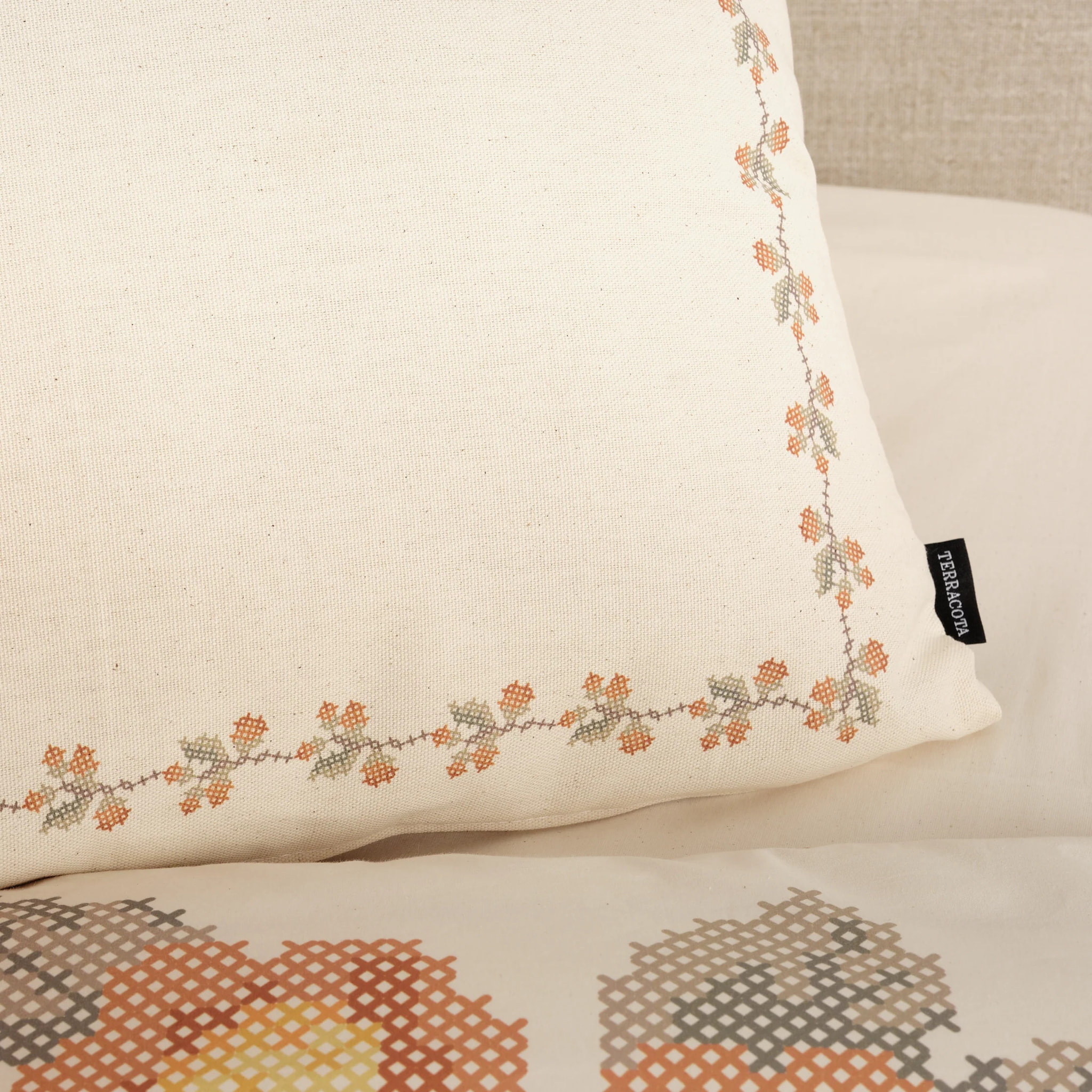 Housse de coussin 100 % coton 50x50 cm Aldaia B