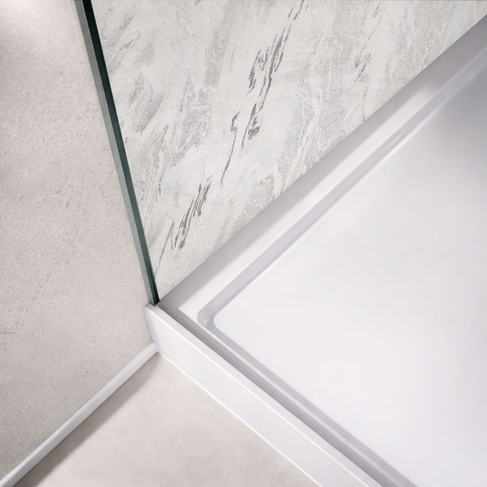 Pack 3 Panneaux Muraux Pierre Artic Storm 90x210cm et Profilés Chrome - STONE'IT