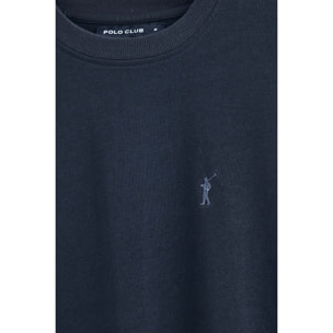 Maglietta blu marino in cotone con ricamo Rigby Go