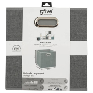 Caja de almacenamiento de 31 x 31 cm, gris jaspeado claro