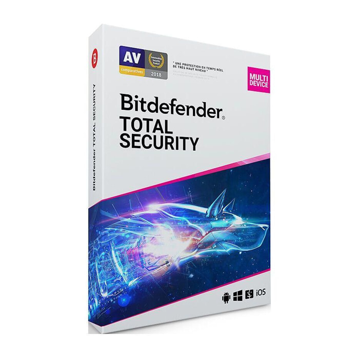 Logiciel antivirus et optimisation BITDEFENDER Total Security - 2 ans - 10 postes