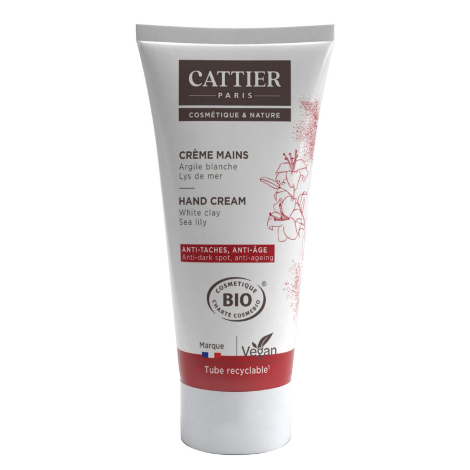 Crème Mains Anti-Tâches, Anti-Âge - Argile Blanche & Lys de Mer 75 ml