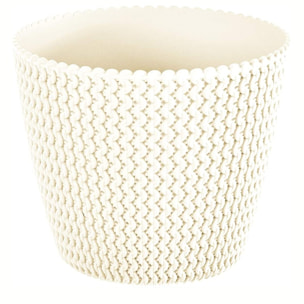 Maceta redonda 5l splofy de plastico en color crema, ø21,8 x 18,4 cm