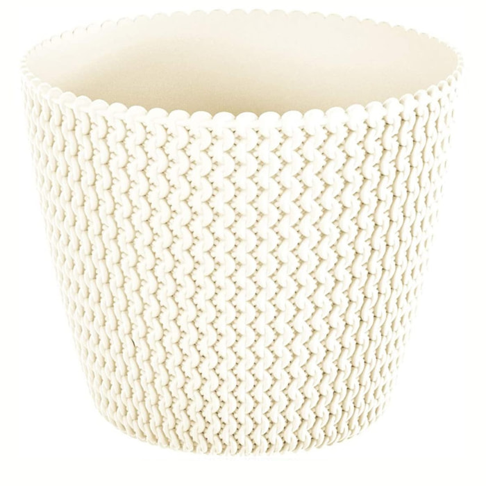 Maceta redonda 5l splofy de plastico en color crema, ø21,8 x 18,4 cm