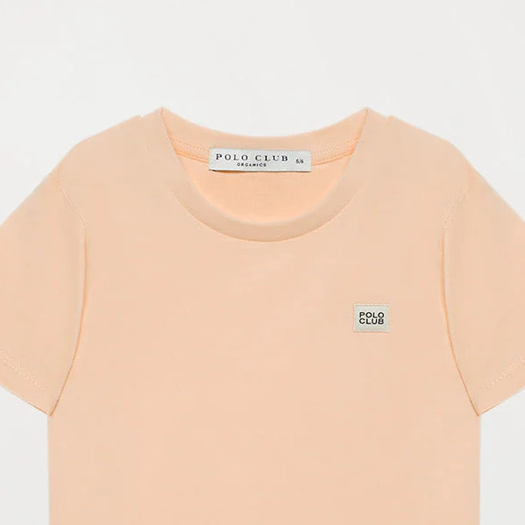 Maglietta a maniche corte pesca organica Neutrals kids con logo