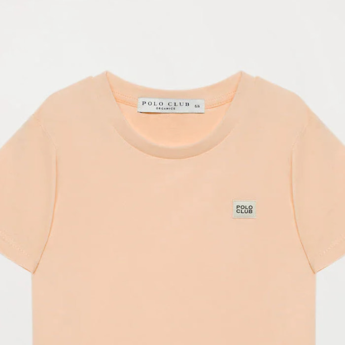 Maglietta a maniche corte pesca organica Neutrals kids con logo