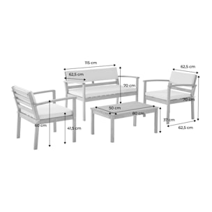 Salon de jardin bois d'acacia 4 places KOMODA