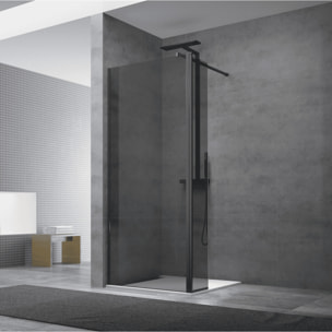 Paroi de douche à l'italienne 97x200cm Walk-in, verre fumé (SIKOWI100KS)