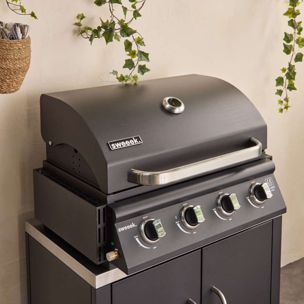 Barbecue gaz 4 brûleurs à poser avec thermomètre GRIMAUD