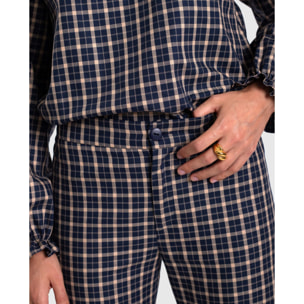 Pantalón recto de cuadros