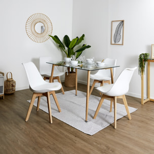 Chaise Scandinave Coque Rembourree Blanc - Lot De 4
