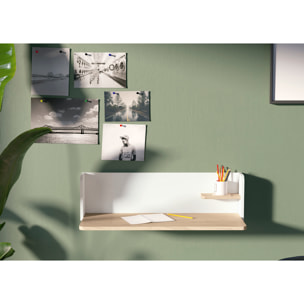 Escritorio pared Valencia roble claro y blanco 25x90x35 cm
