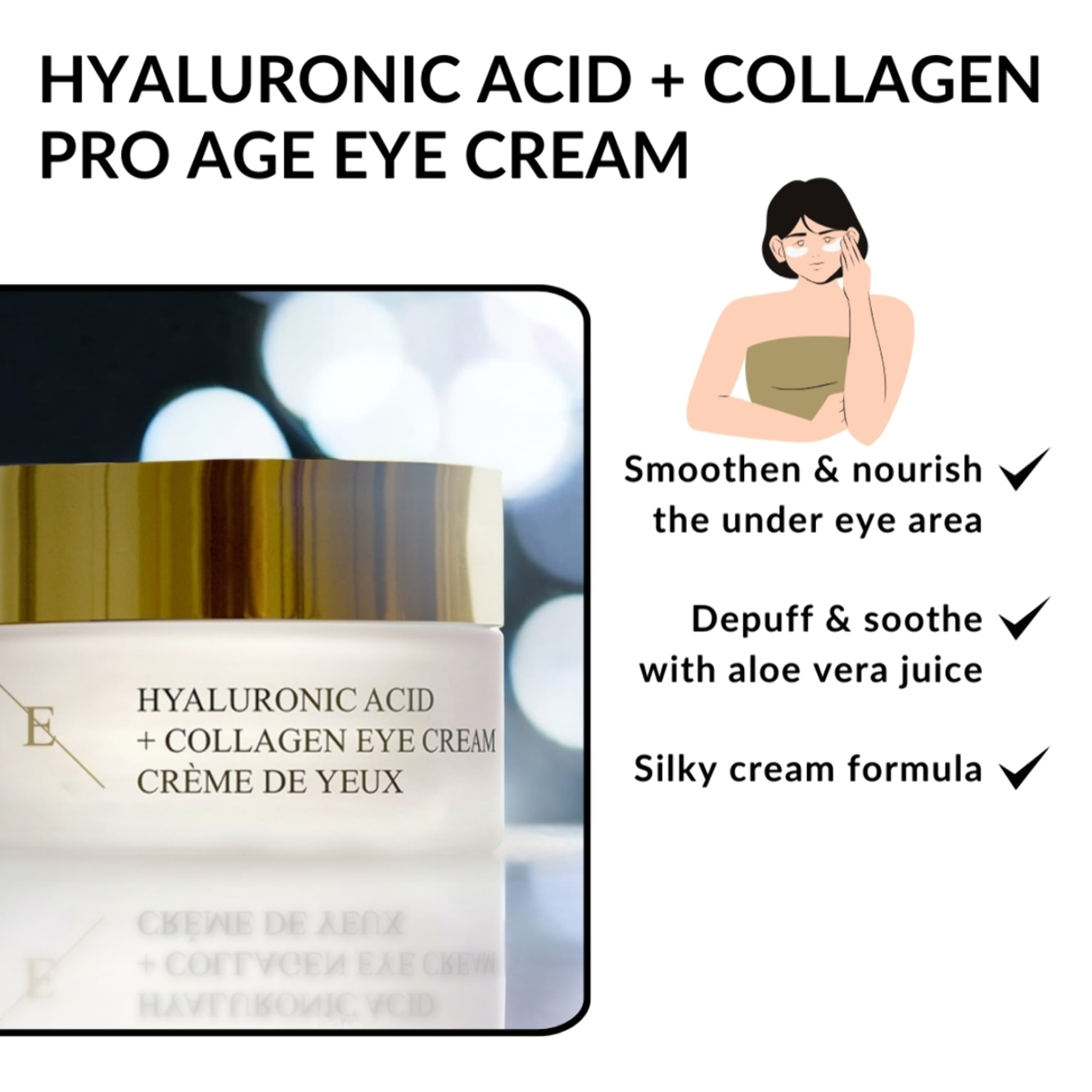 Crema para ojos con ácido hialurónico y colágeno Pro Age