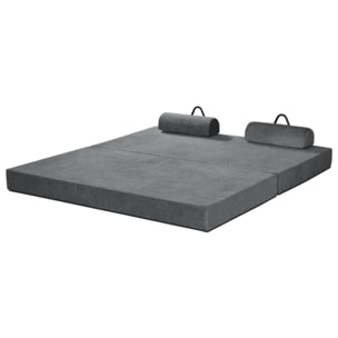 Astral - Canapé 3 places convertible en velours texturé - Gris