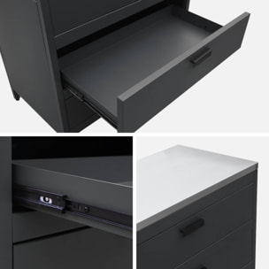 Cuisine d'extérieure en acier noir avec 3 tiroirs L80cm